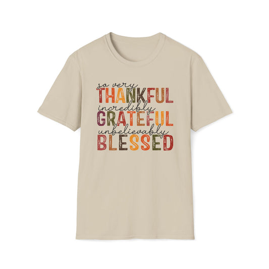 Thankful Grateful Blessed - Unisex Softstyle T-Shirt