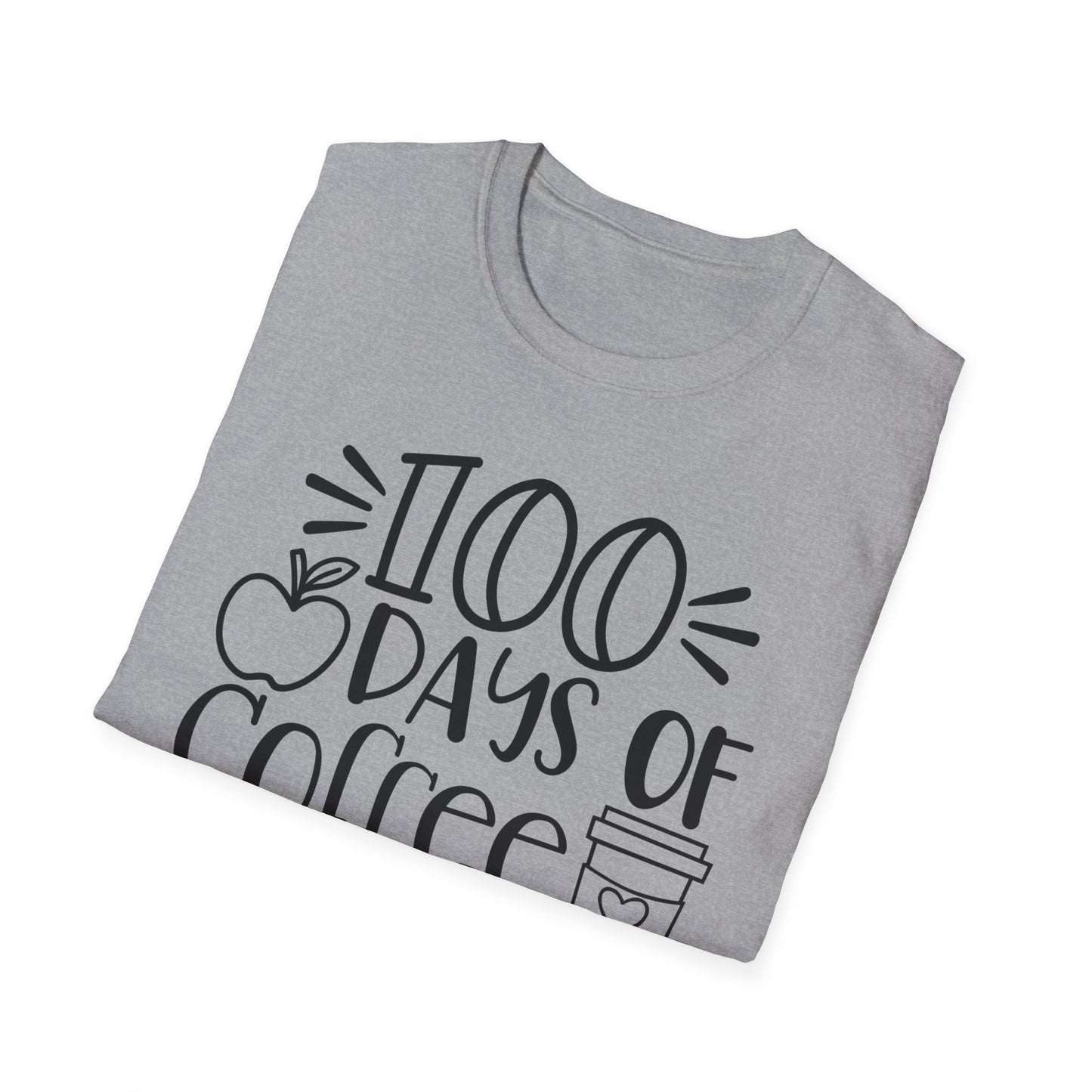 100 Days of Coffee & Chaos - Unisex Softstyle T-Shirt