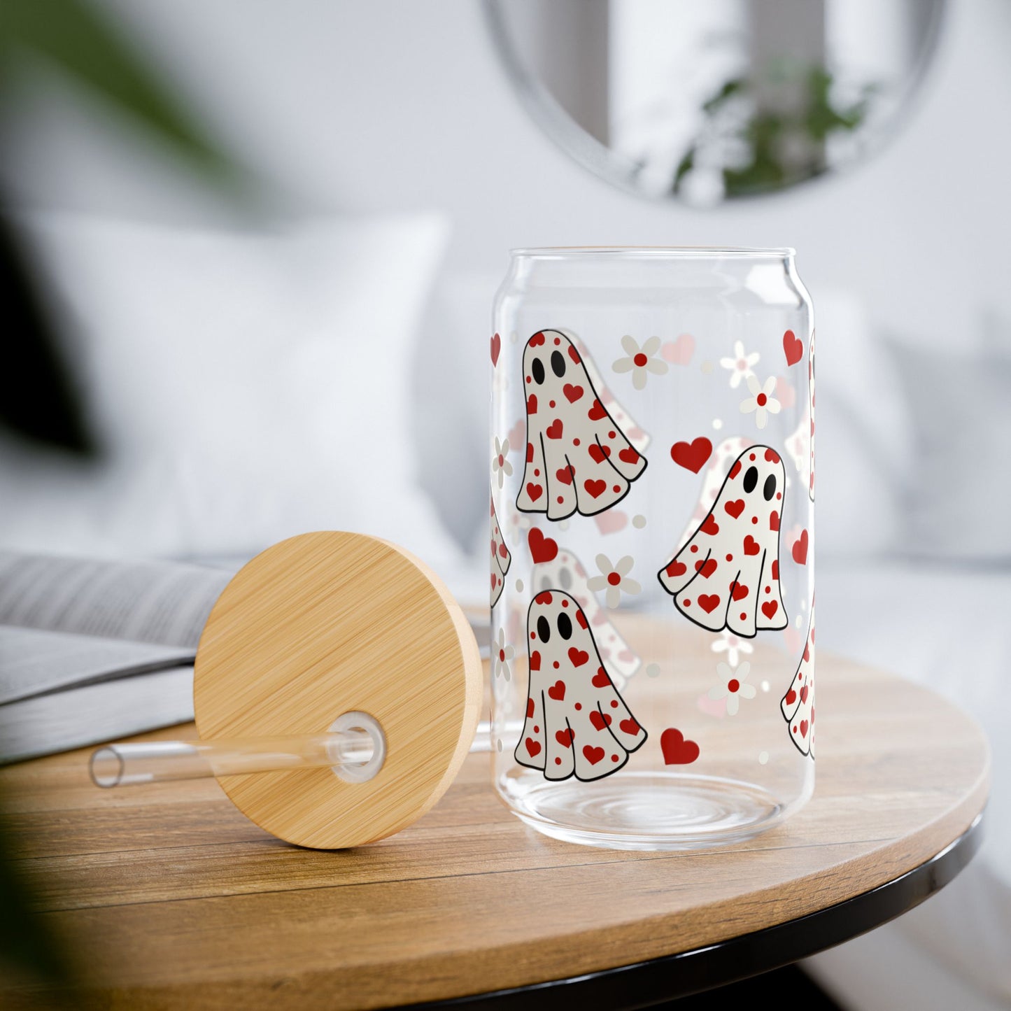 Valentine Ghost Sipper Glass, 16oz