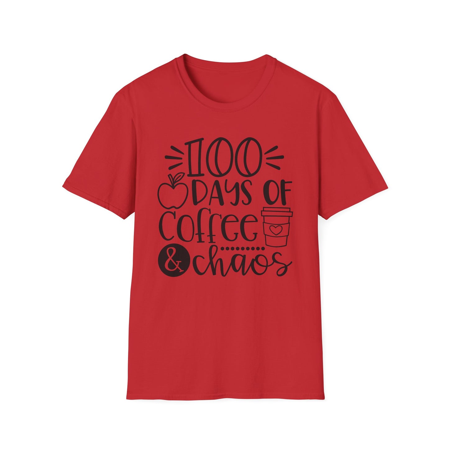 100 Days of Coffee & Chaos - Unisex Softstyle T-Shirt