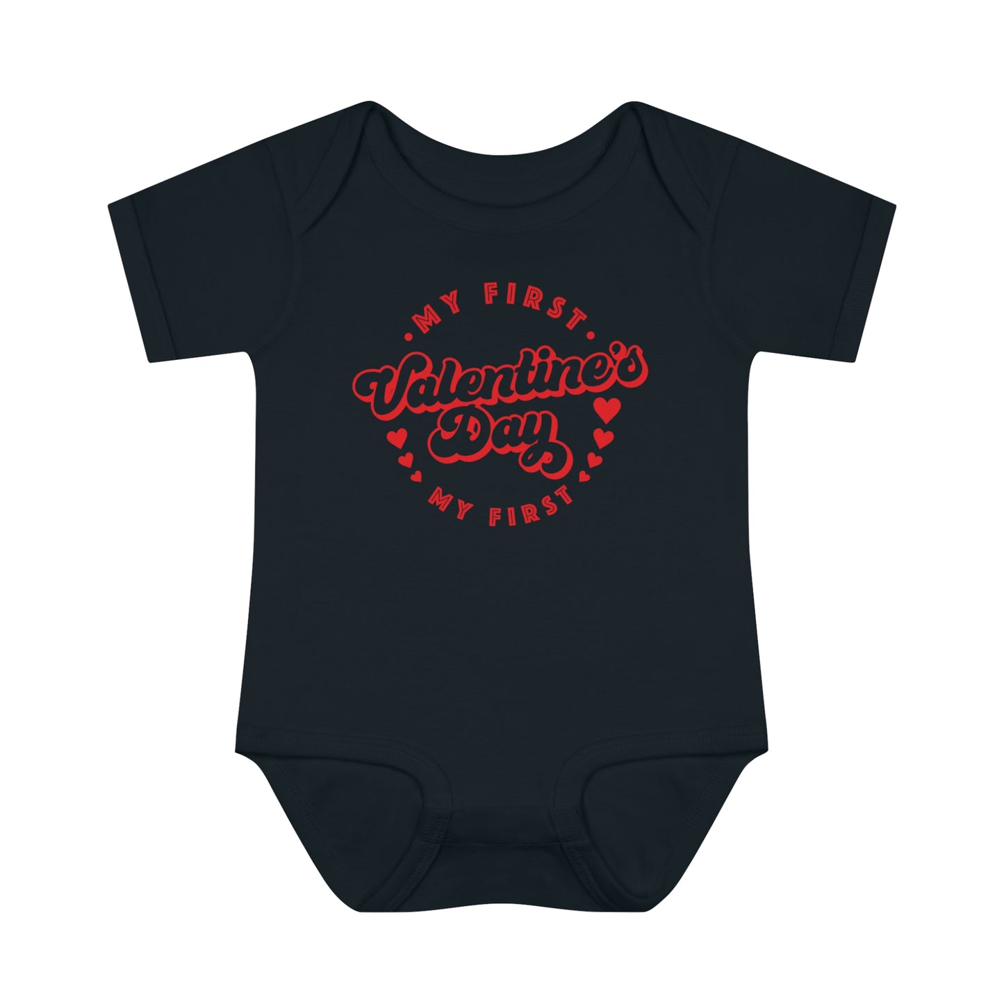 My First Valentine's Day Retro - Infant Baby Rib Bodysuit