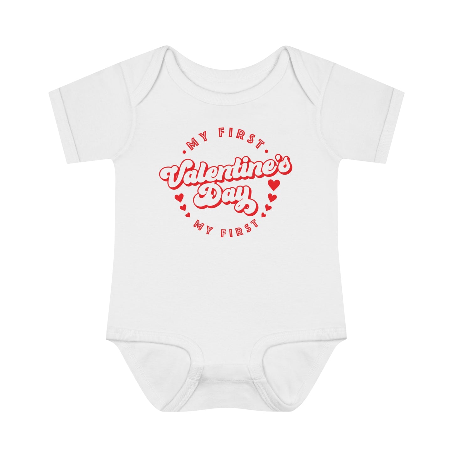 My First Valentine's Day Retro - Infant Baby Rib Bodysuit