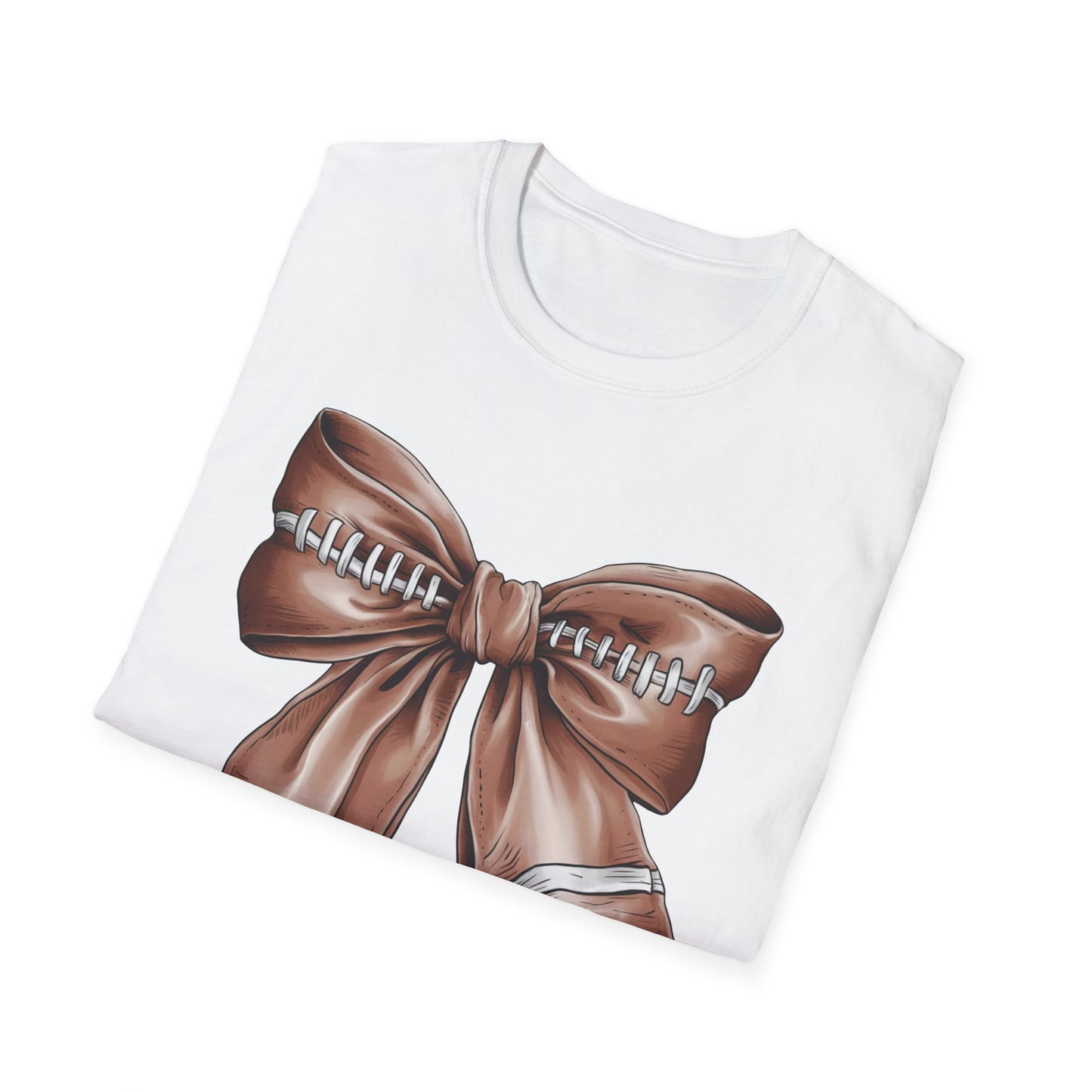 Football Bow - Unisex Softstyle T-Shirt