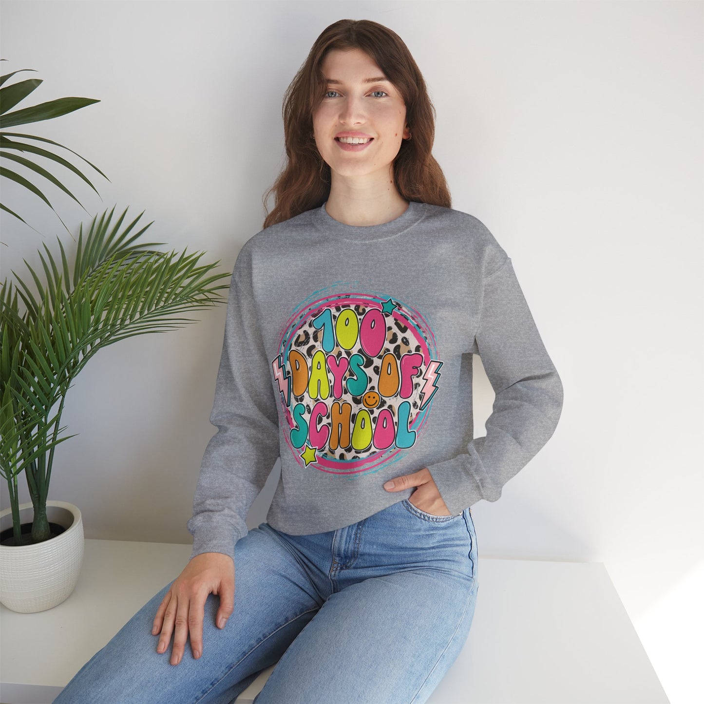 100 Days of School Retro - Crewneck Sweatshirt