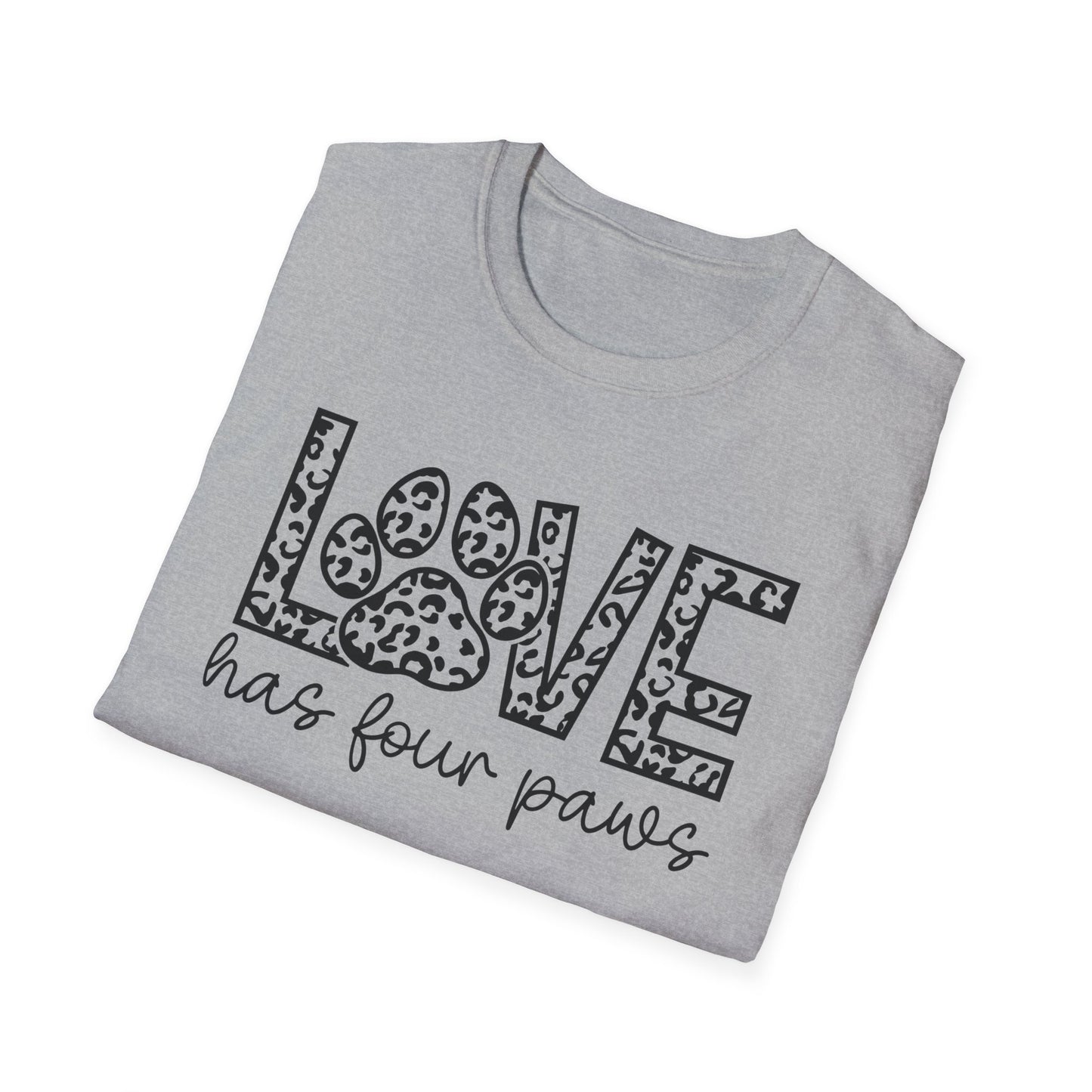 LOVE has four paws - Unisex Softstyle T-Shirt