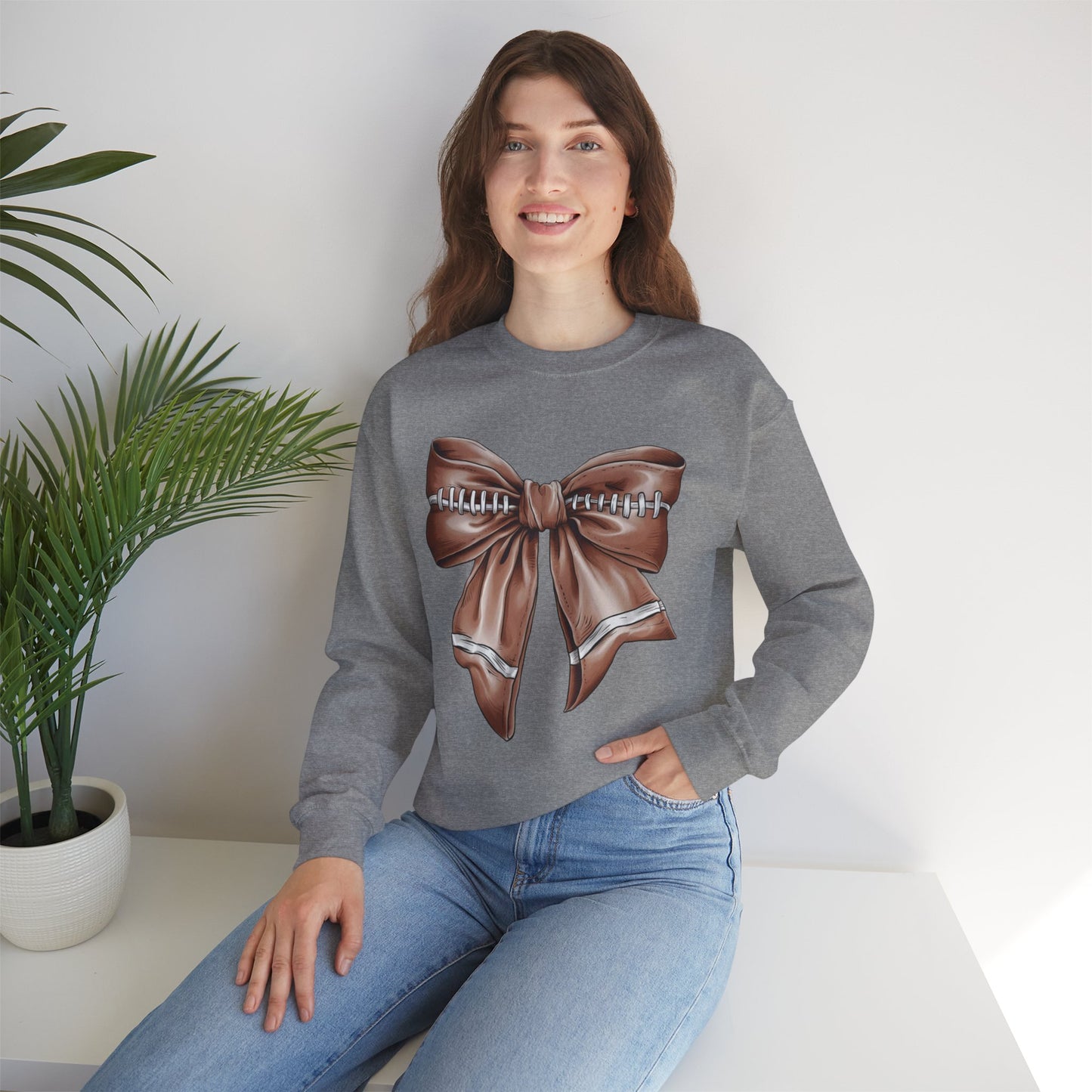 Football Bow - Crewneck Sweatshirt