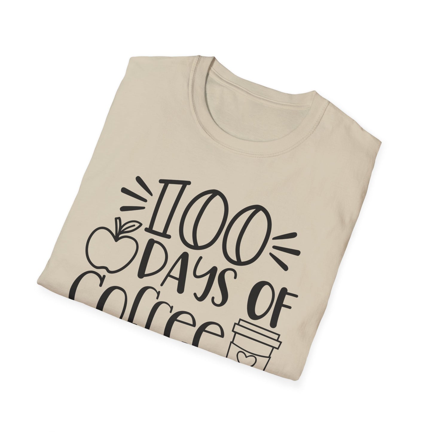 100 Days of Coffee & Chaos - Unisex Softstyle T-Shirt