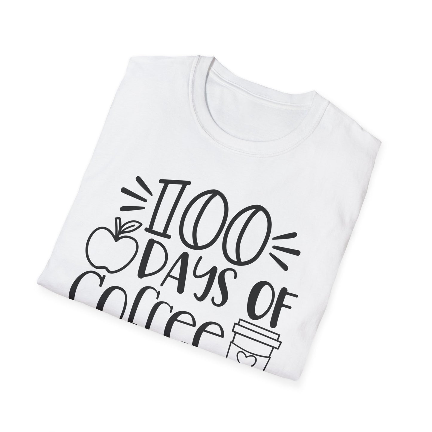 100 Days of Coffee & Chaos - Unisex Softstyle T-Shirt