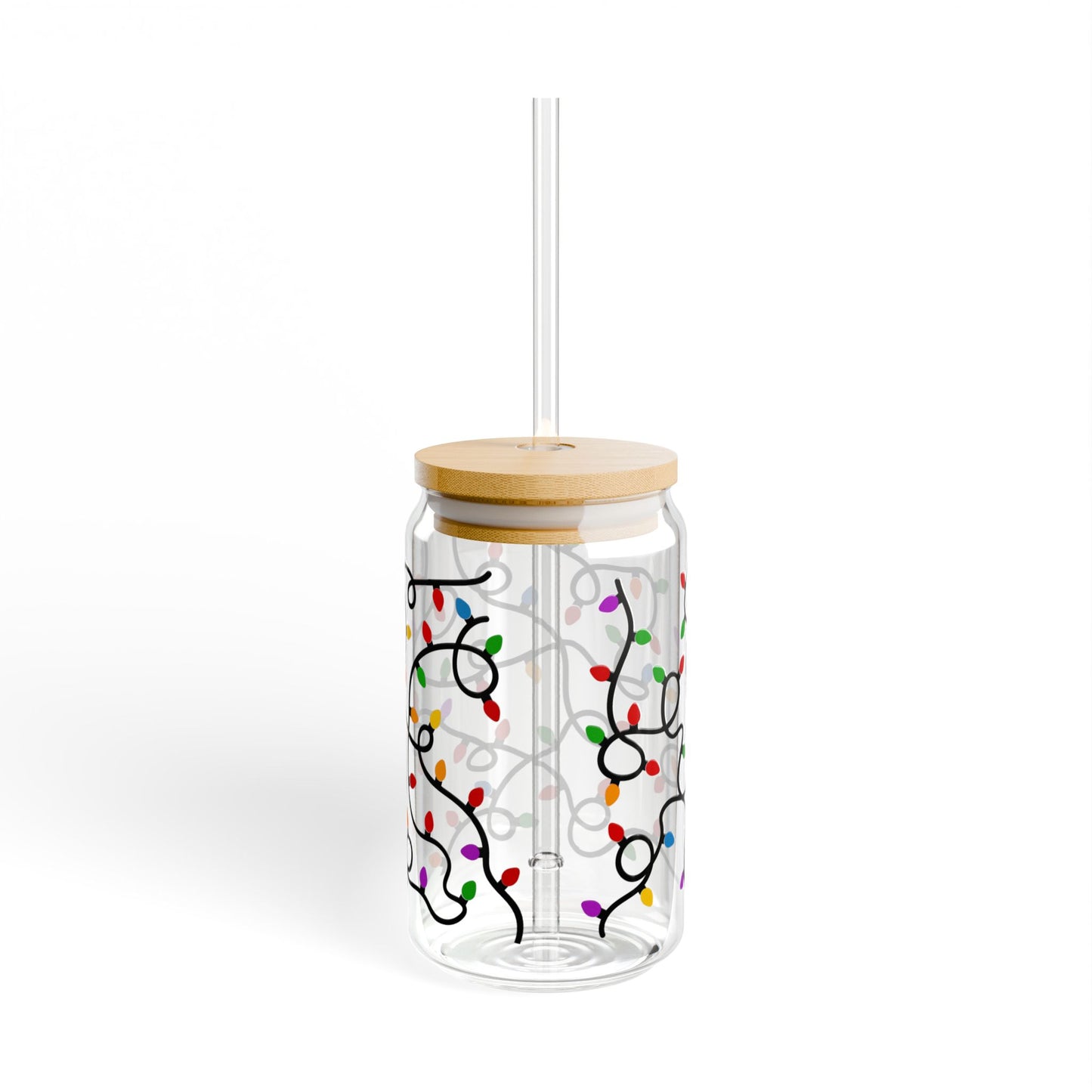 Holiday Lights Sipper Glass, 16oz