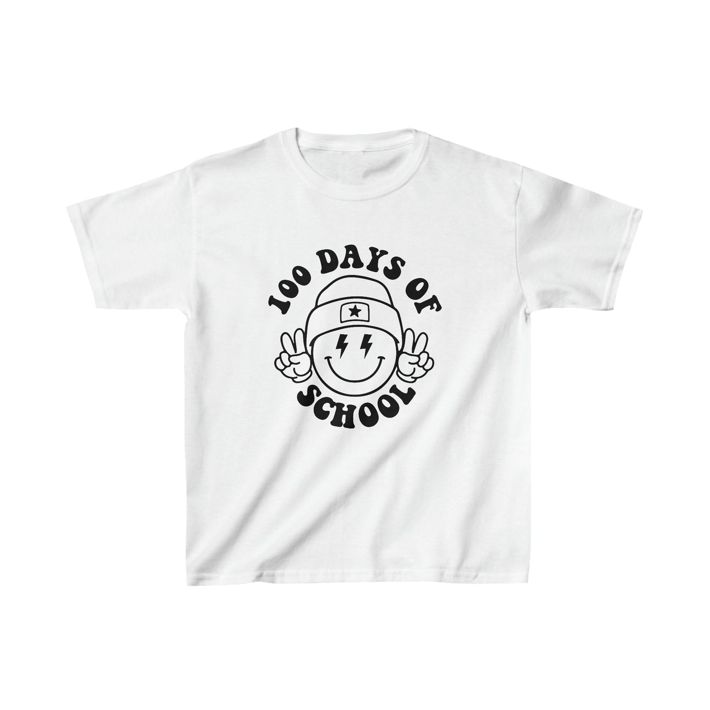 100 Days of School Happy - Kids Heavy Cotton Tee