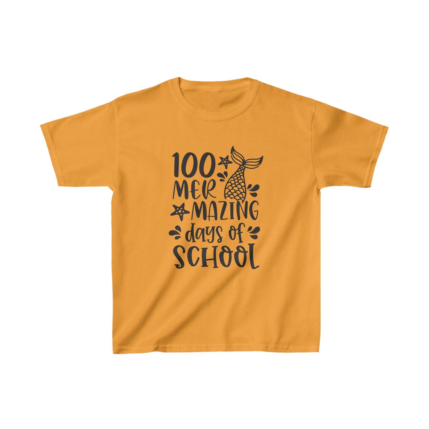 Mermaid 100 Days of School - Kids Heavy Cotton Tee