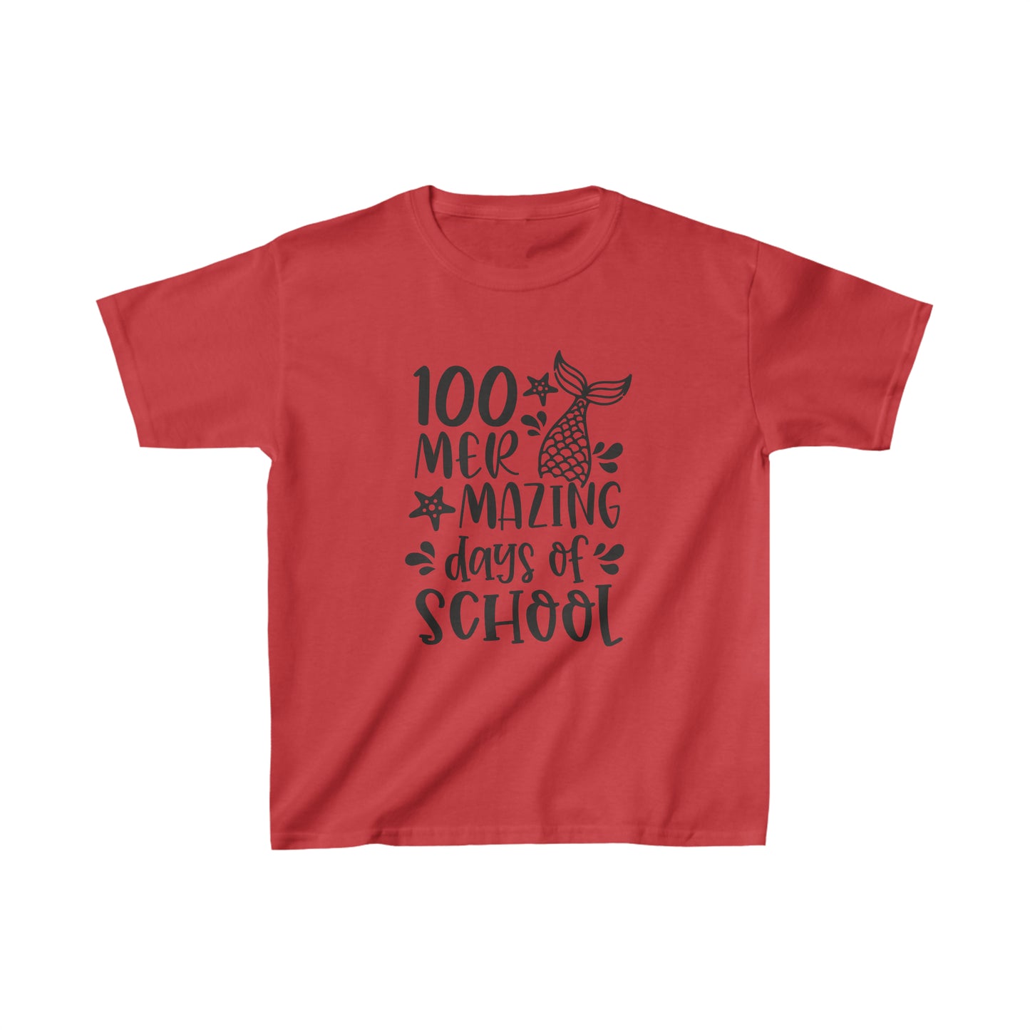 Mermaid 100 Days of School - Kids Heavy Cotton Tee