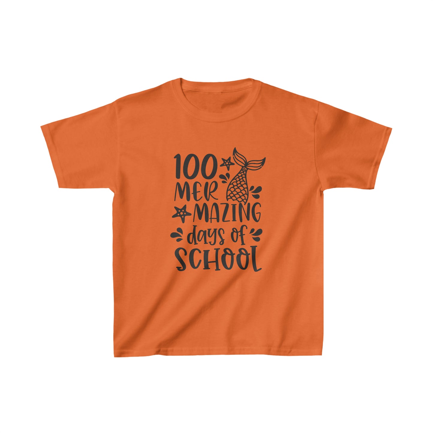 Mermaid 100 Days of School - Kids Heavy Cotton Tee