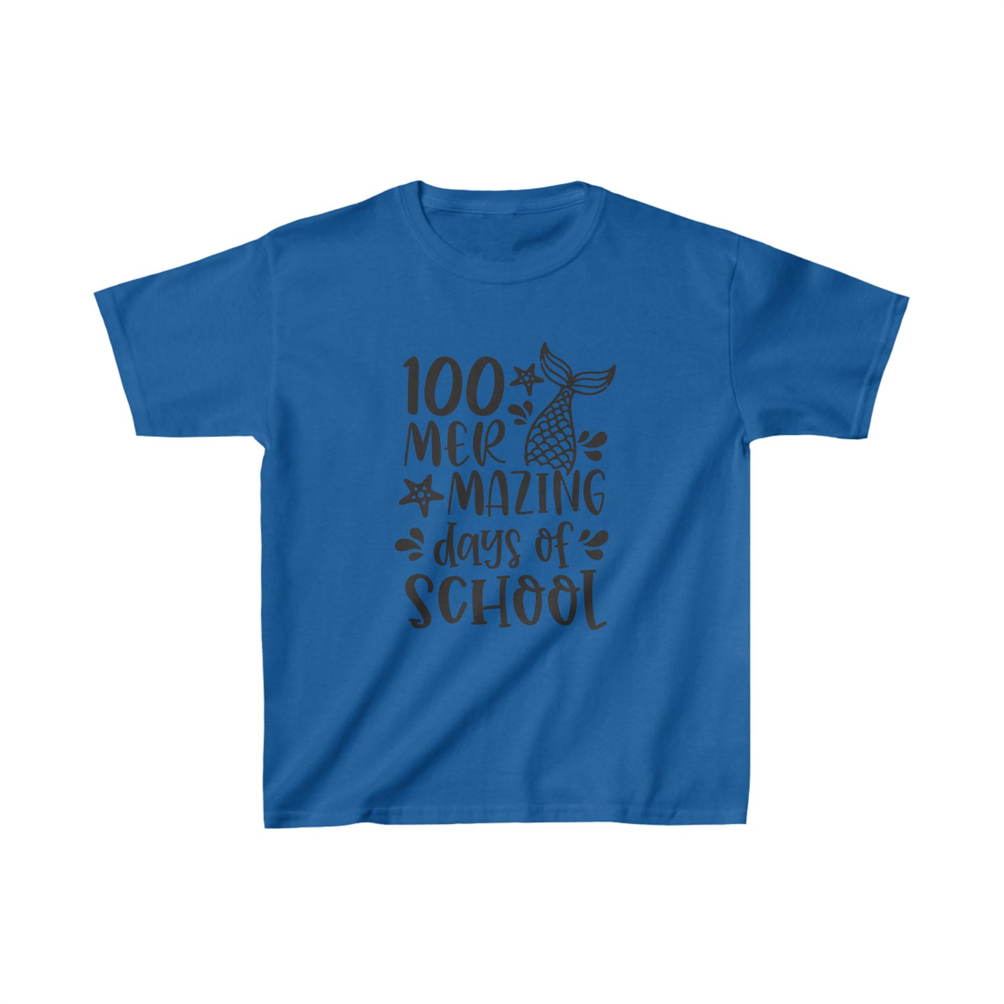 Mermaid 100 Days of School - Kids Heavy Cotton Tee