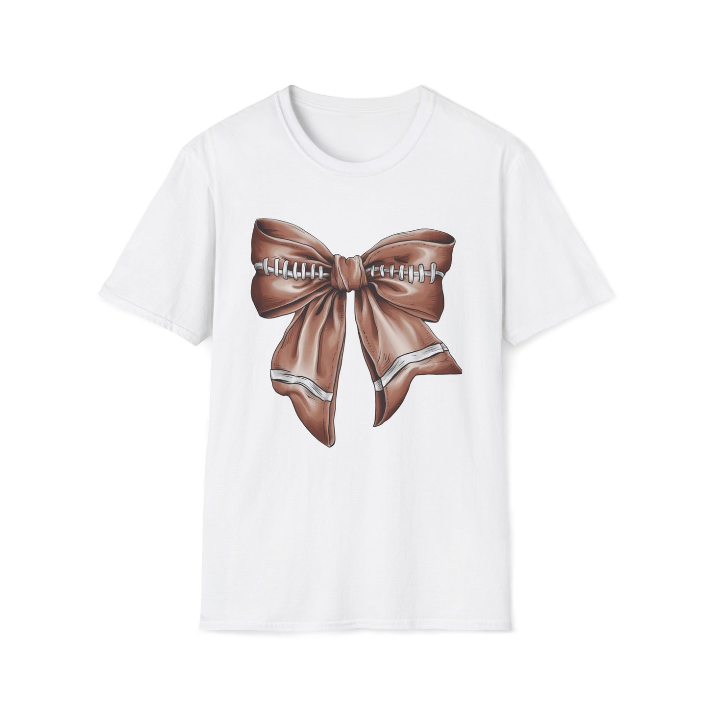 Football Bow - Unisex Softstyle T-Shirt