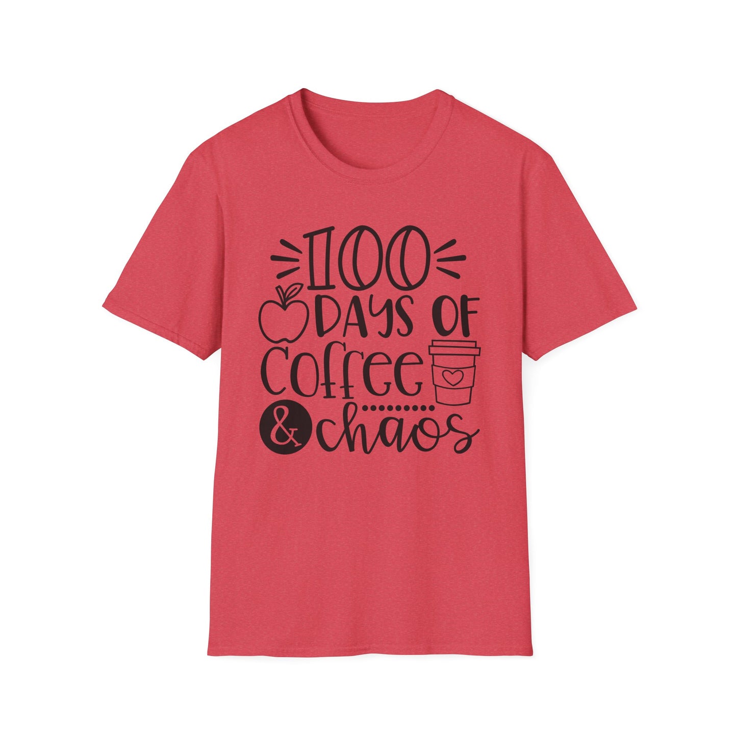 100 Days of Coffee & Chaos - Unisex Softstyle T-Shirt