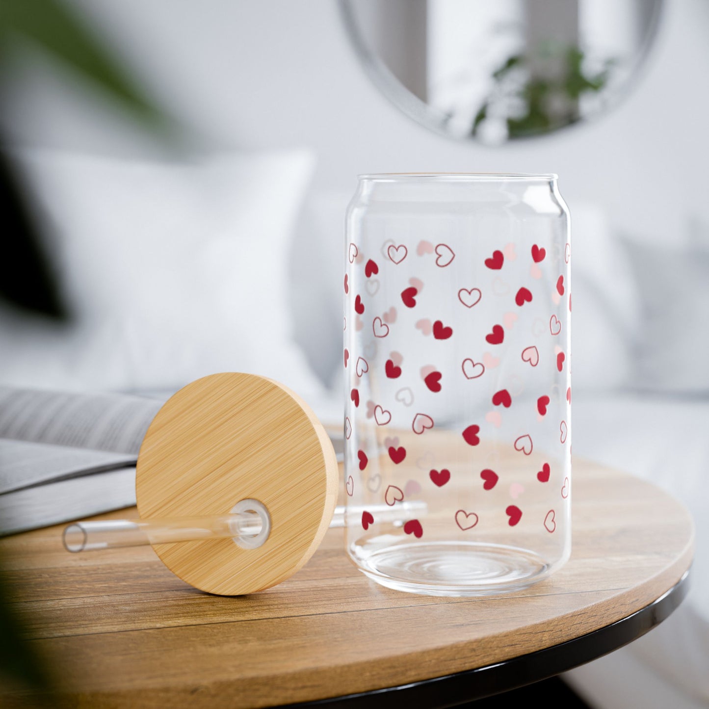 Mini Heart Sipper Glass, 16oz