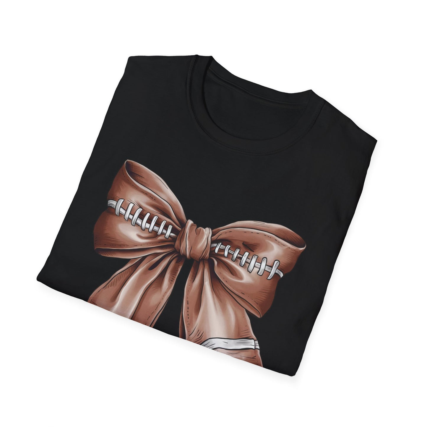 Football Bow - Unisex Softstyle T-Shirt