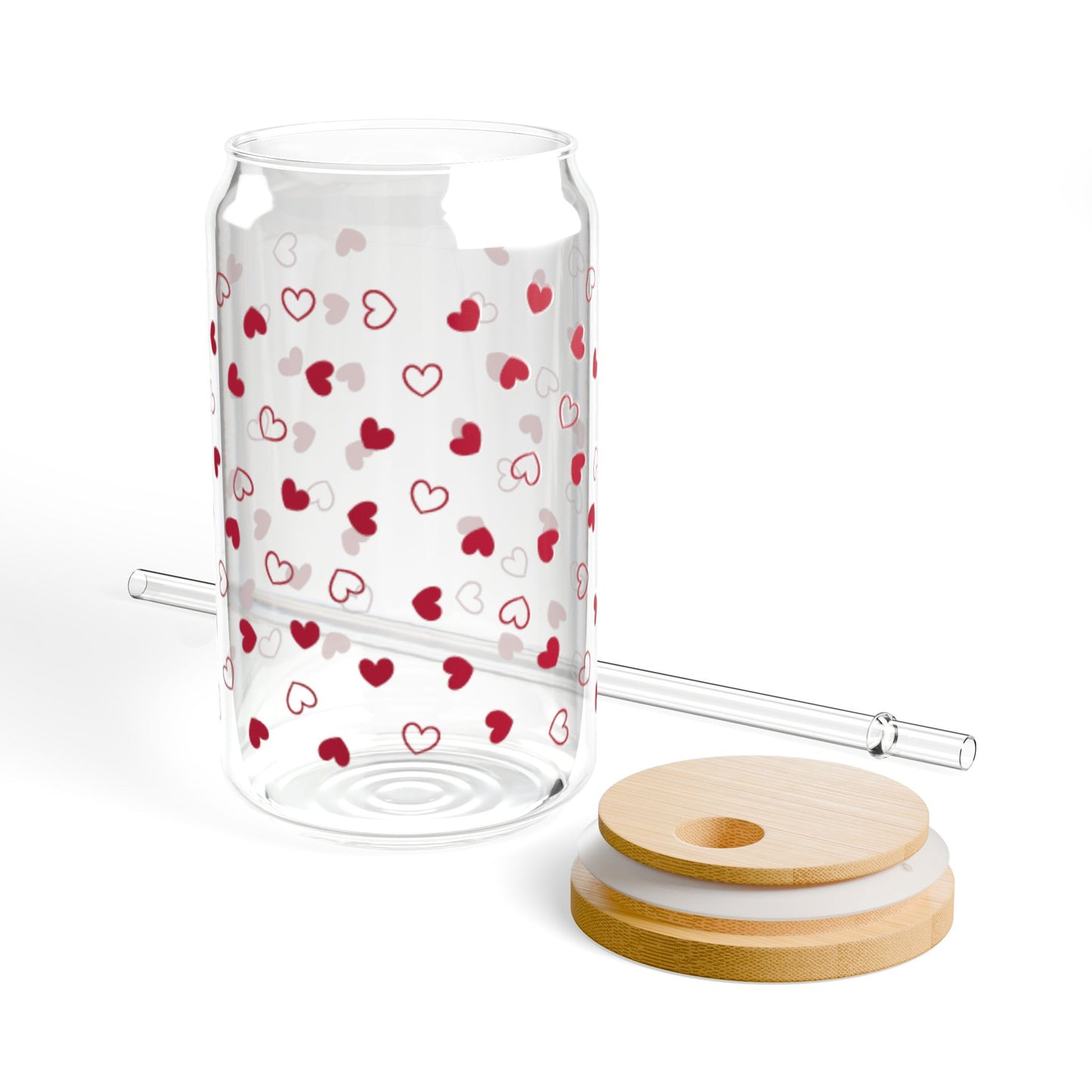 Mini Heart Sipper Glass, 16oz