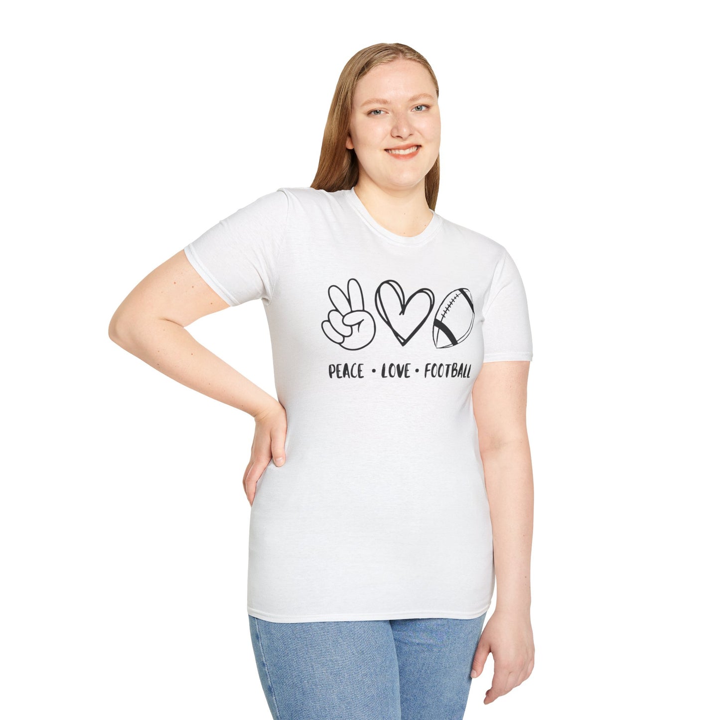 Peace Love Football - Unisex Softstyle T-Shirt