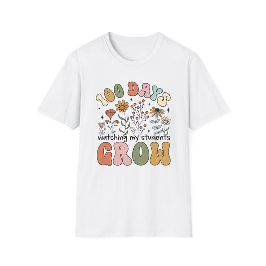 100 Days of Watching My Students Grow - Unisex Softstyle T-Shirt