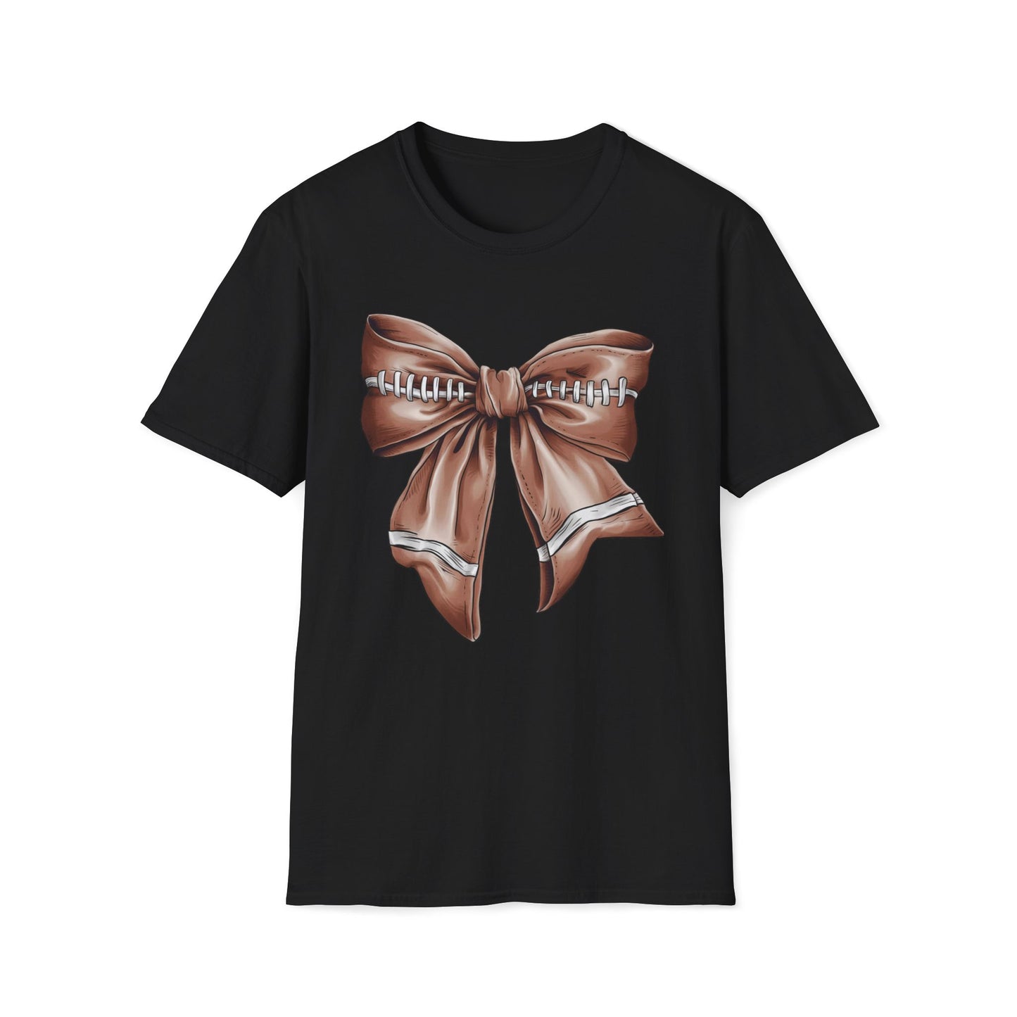 Football Bow - Unisex Softstyle T-Shirt