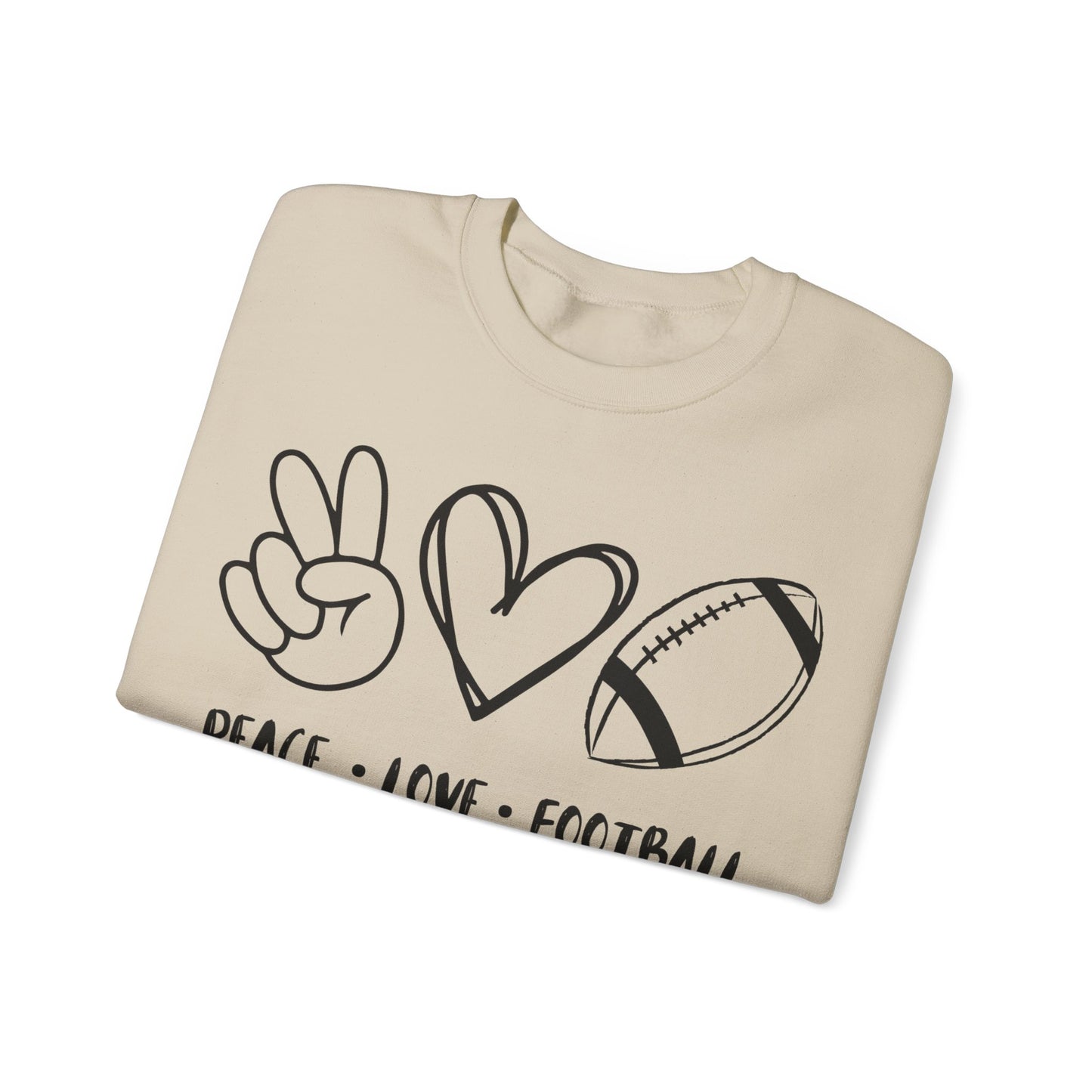Peace Love Football - Crewneck Sweatshirt
