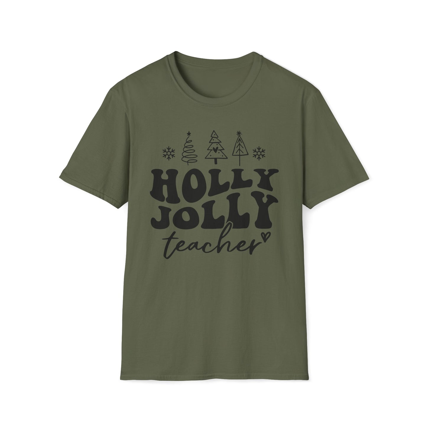Holly Jolly Teacher - Unisex Softstyle T-Shirt