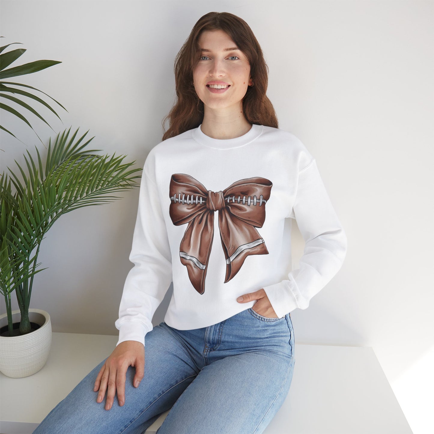 Football Bow - Crewneck Sweatshirt