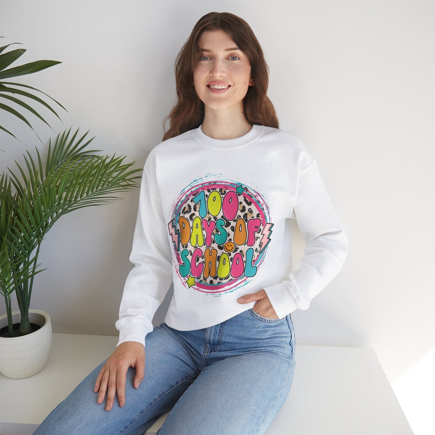 100 Days of School Retro - Crewneck Sweatshirt