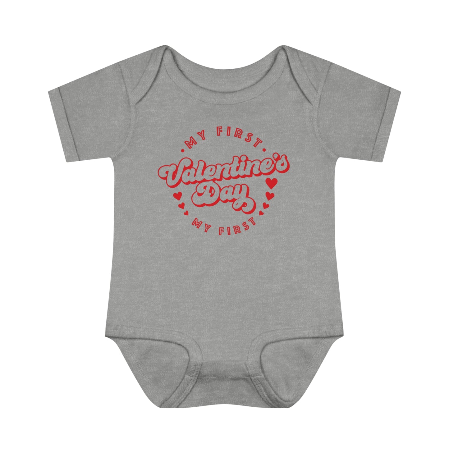 My First Valentine's Day Retro - Infant Baby Rib Bodysuit